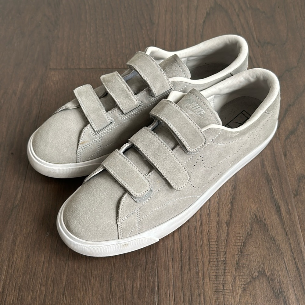 Gray and White Mens Nike sneakers